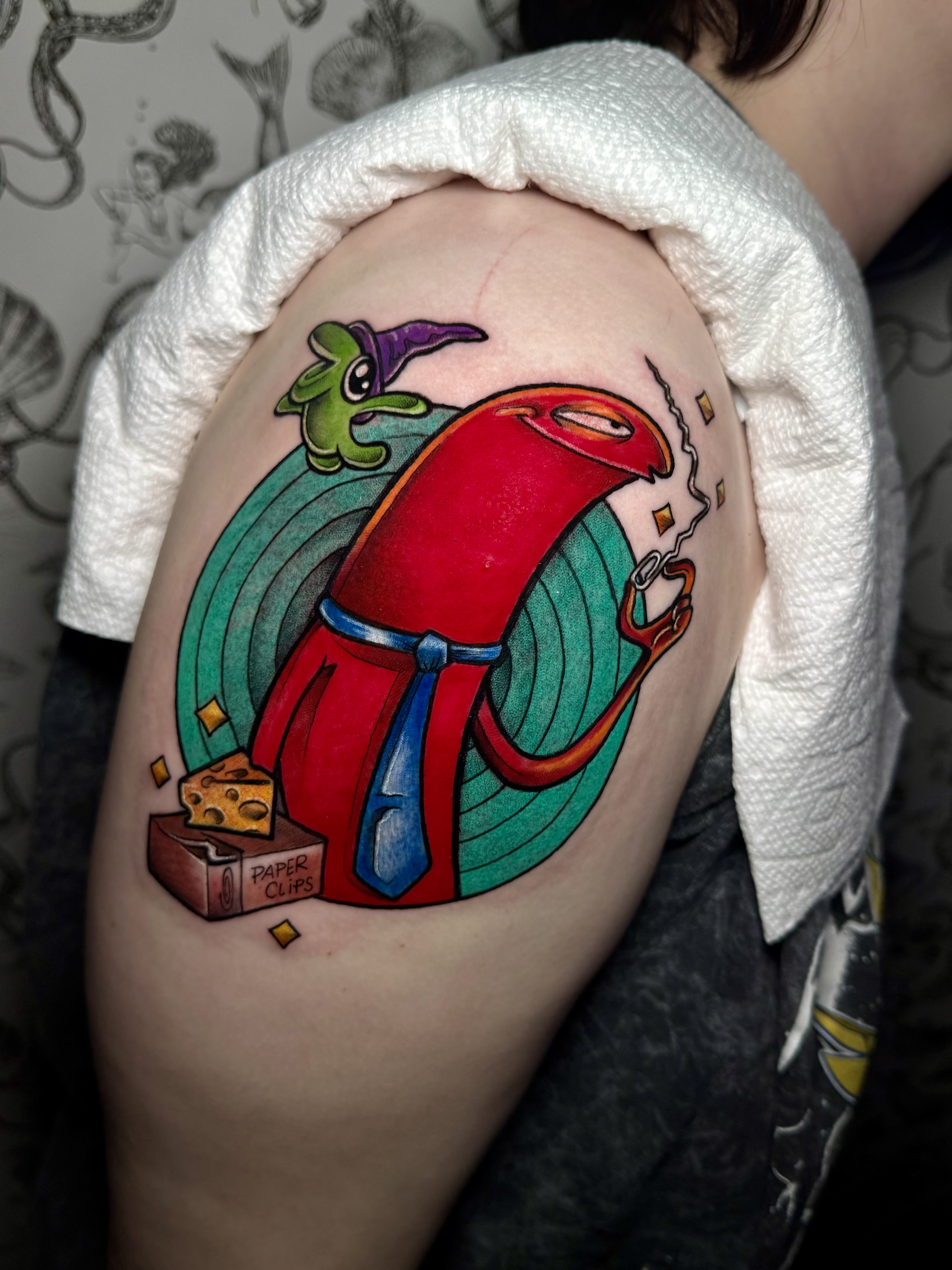 Among Us crewmate color tattoo by Julia Harley